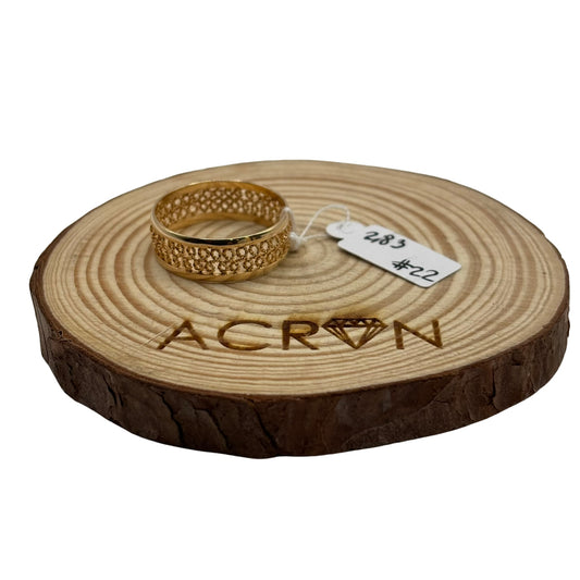 Anillo de Oro 18K Mujer Calado Diseño Floral – Talla 22 | 2,83g