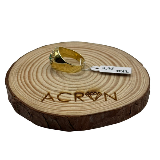 Anillo de Oro Mujer Piedra Verde Lateral