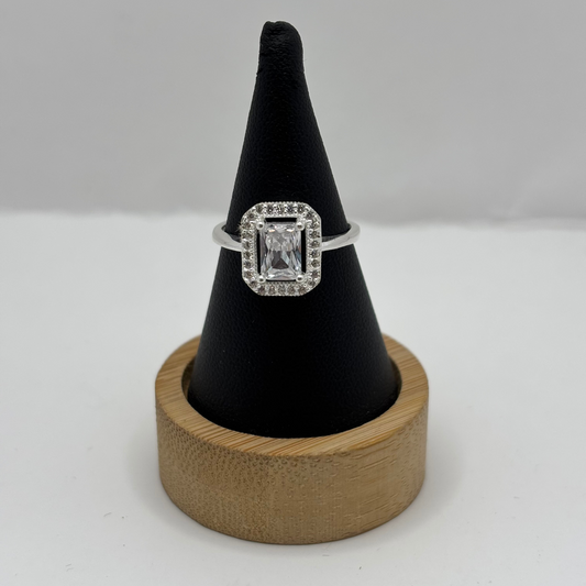 Anillo de Plata 925 Mujer con Circones (Talla 14)