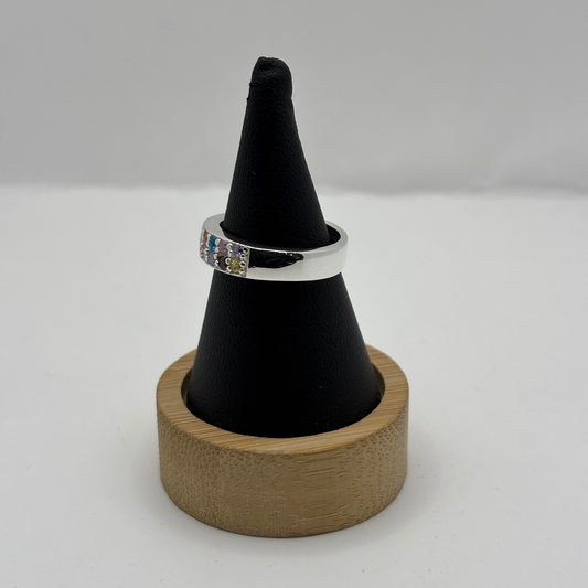Anillo de Plata 925 Mujer Circones de Colores (Talla 14)