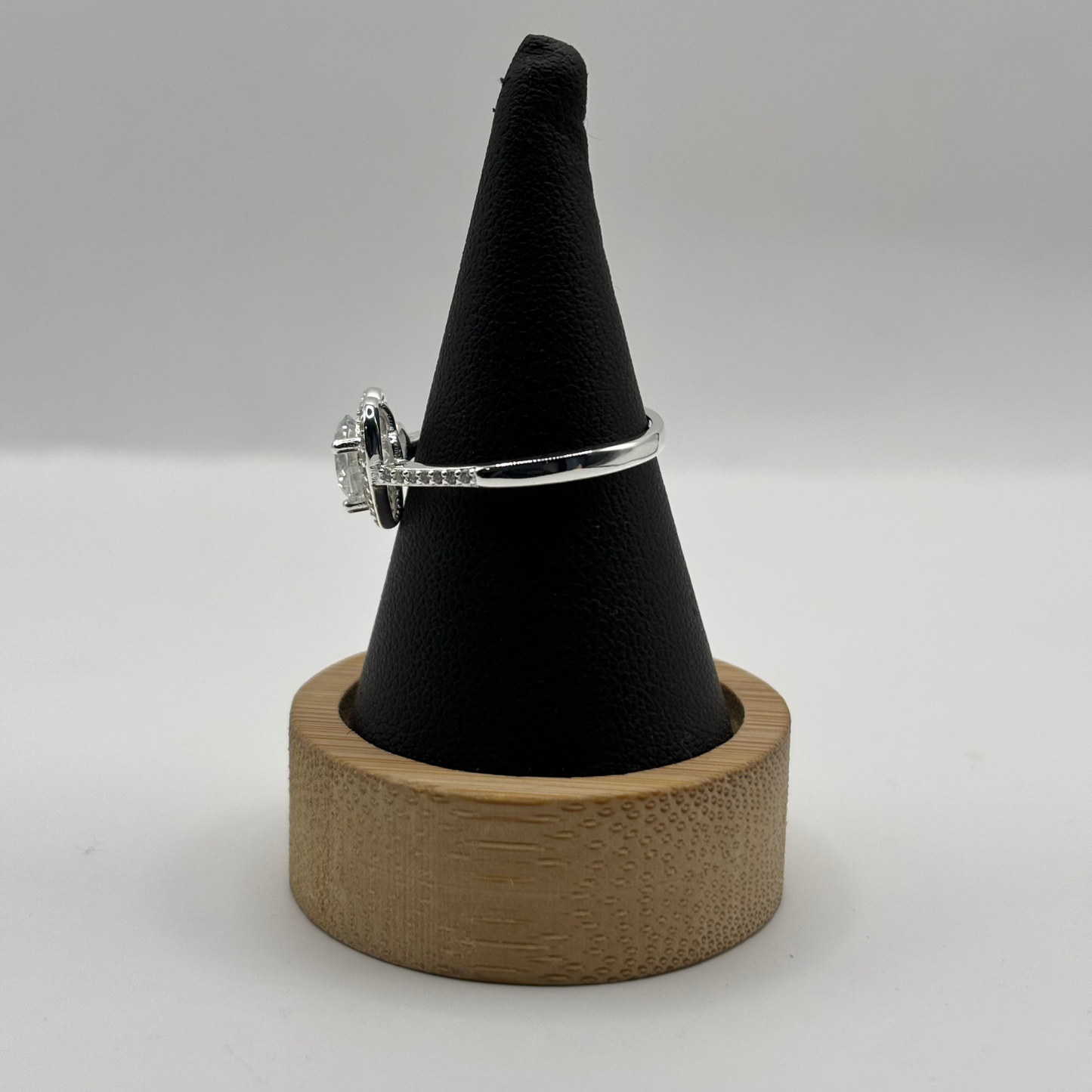 Anillo de Plata 925 Mujer Corazón con Moissanita y Circones (Talla 16)