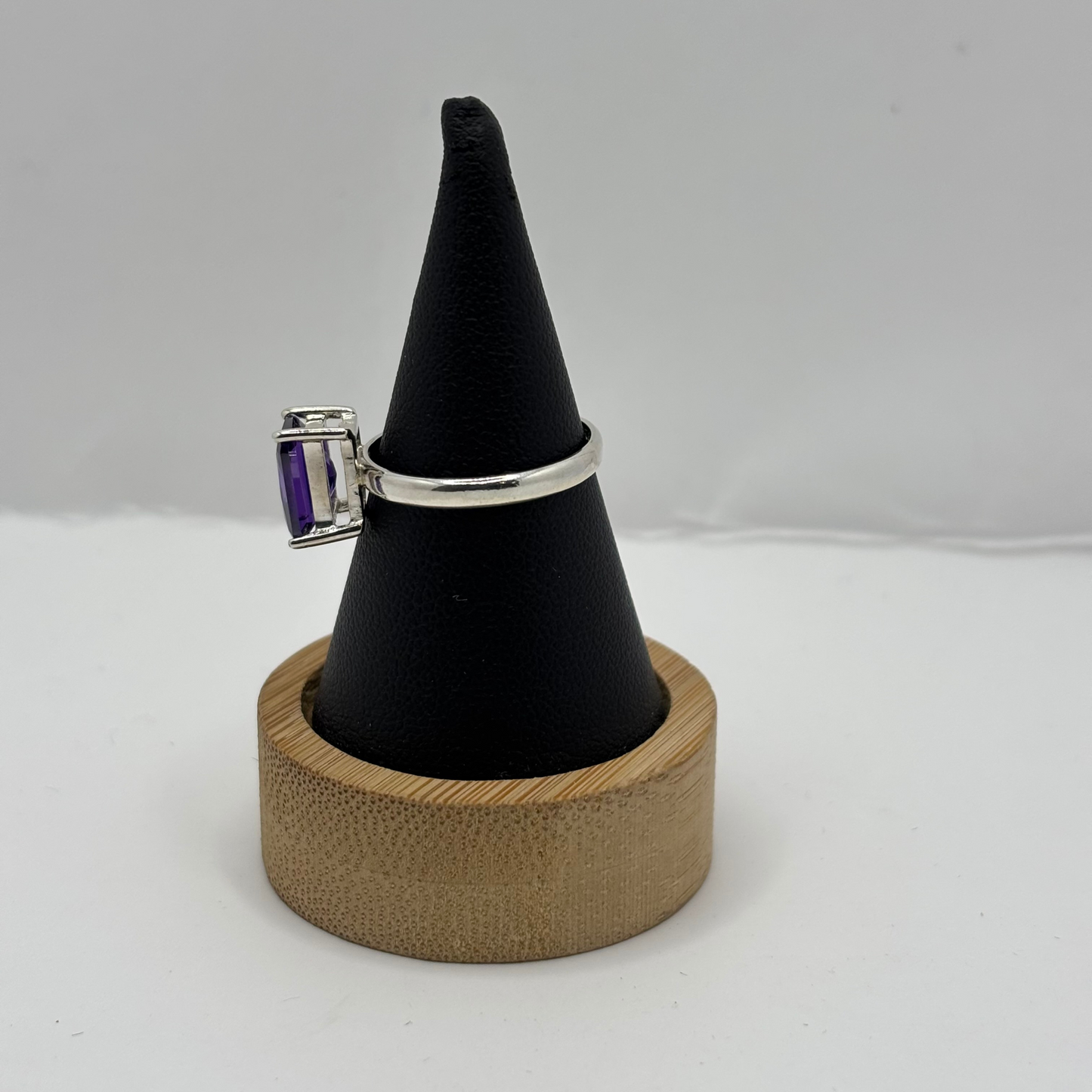 Anillo de Plata 925 Mujer Circón Morado (Talla 15)