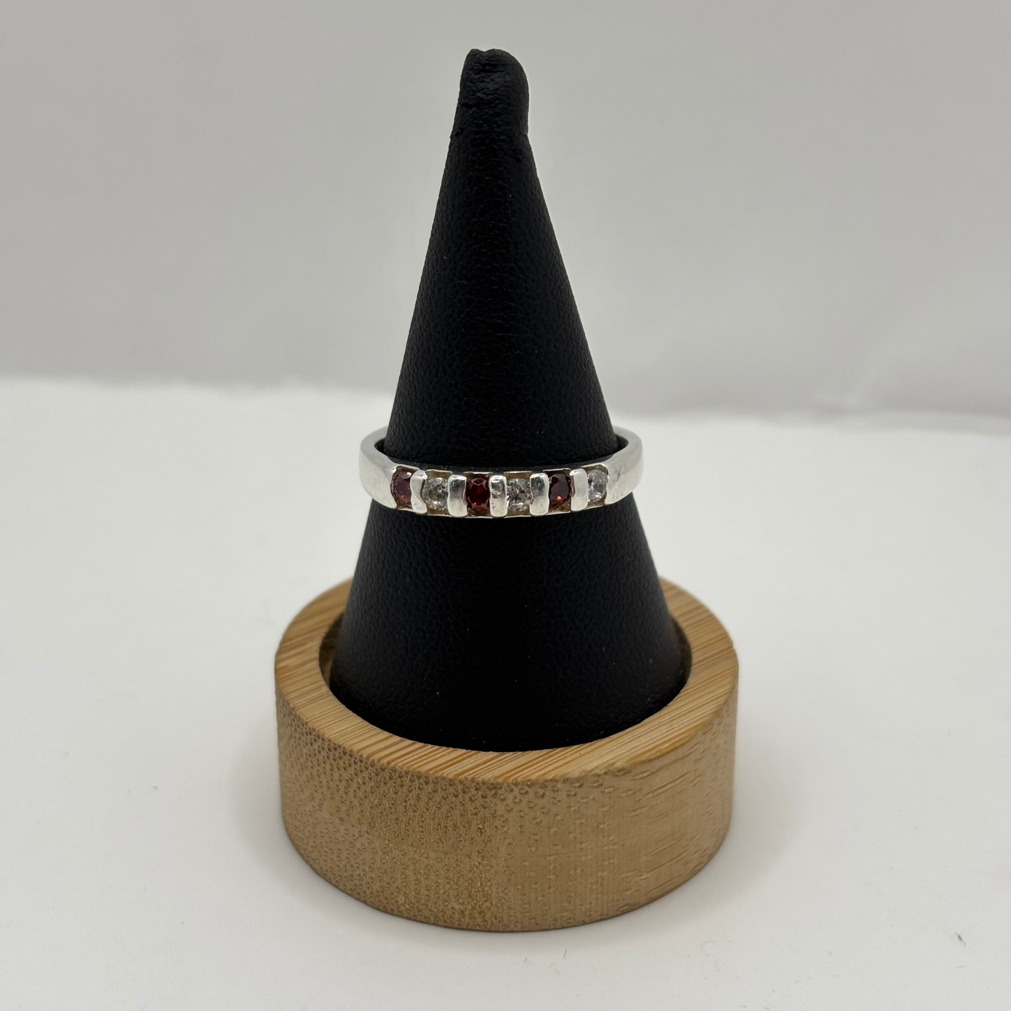 Anillo de Plata 925 Mujer Circones Naranjos y Blancos (Talla 22)
