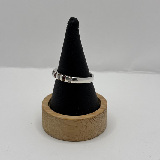 Anillo de Plata 925 Mujer Circones Naranjos y Blancos (Talla 22)