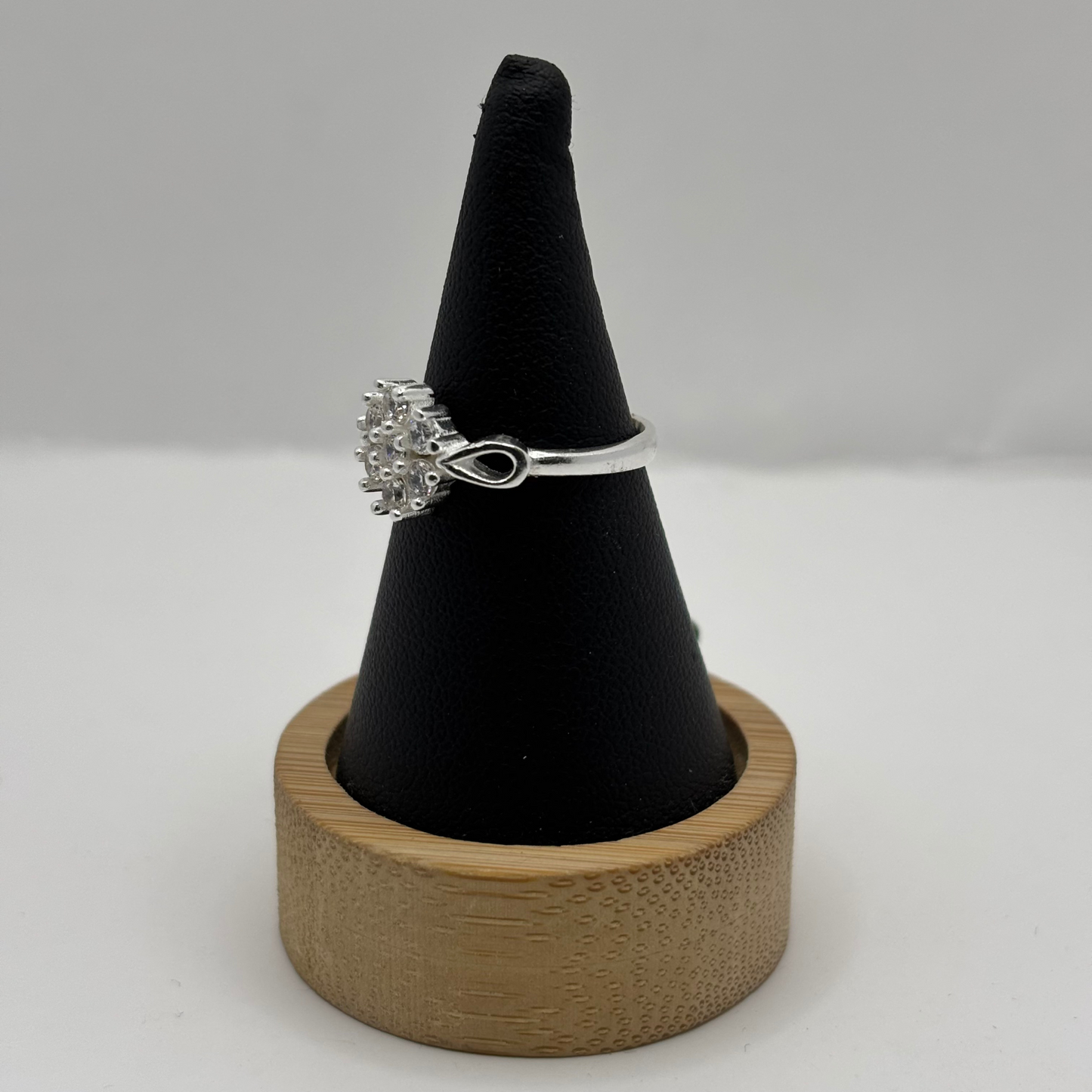 Anillo de Plata 925 Mujer Flor con Circones (Talla 12)