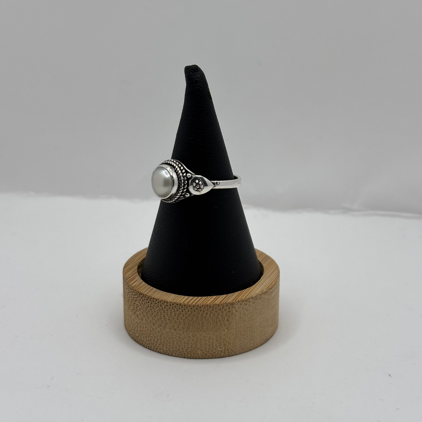 Anillo de Plata 925 Mujer Solitario Perla (Talla 14)