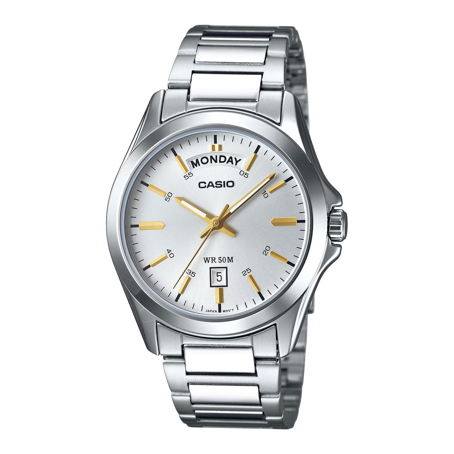 Reloj Casio Hombre MTP-1370D-7A2 Análogo Esfera Plateada