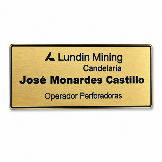 Placa Personalizada para Casco de Seguridad Autoadhesiva | Dorada