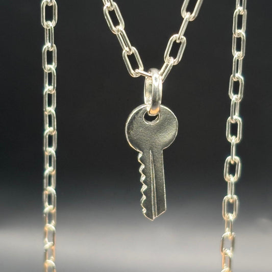 Colgante de Plata 925 Llave Minimalista