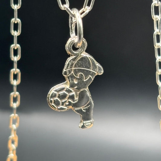 Colgante Niño con Balón de Fútbol en Plata 925