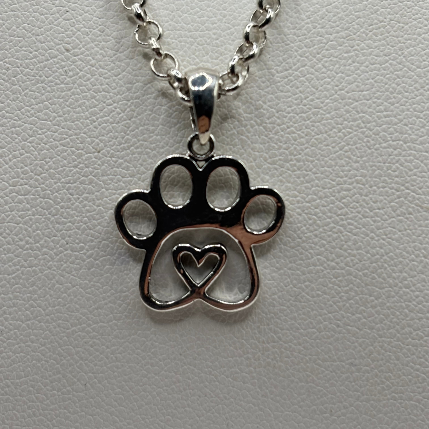 Colgante Patita de Perro Corazón Unisex en Plata 925
