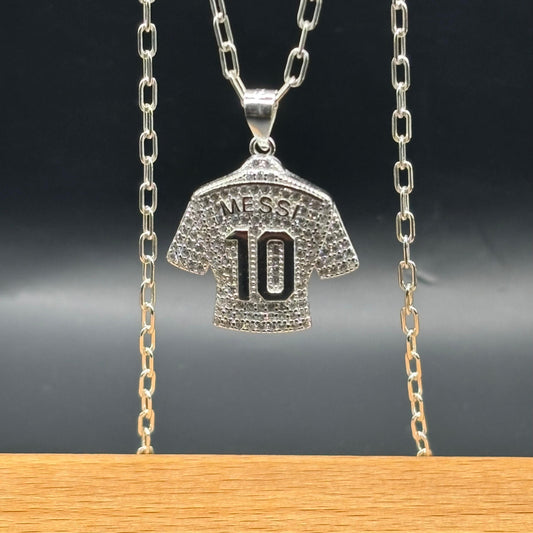 Colgante Camiseta Messi con Circones en Plata 925