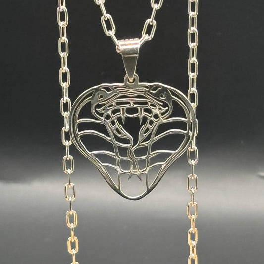 Colgante de Serpiente Cobra en Plata 925