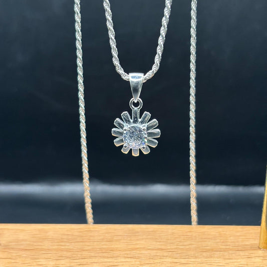 Colgante Flor con Circón en Plata 925