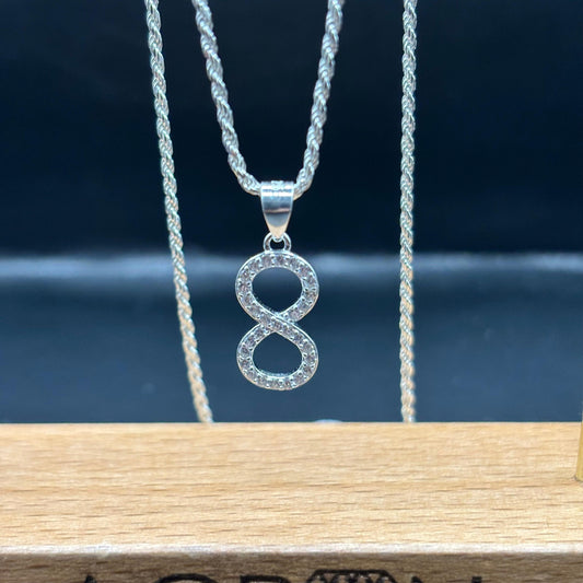 Colgante Infinito con Circones en Plata 925