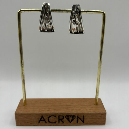 Conjunto Ondulado Cierre Mariposa en Plata 925