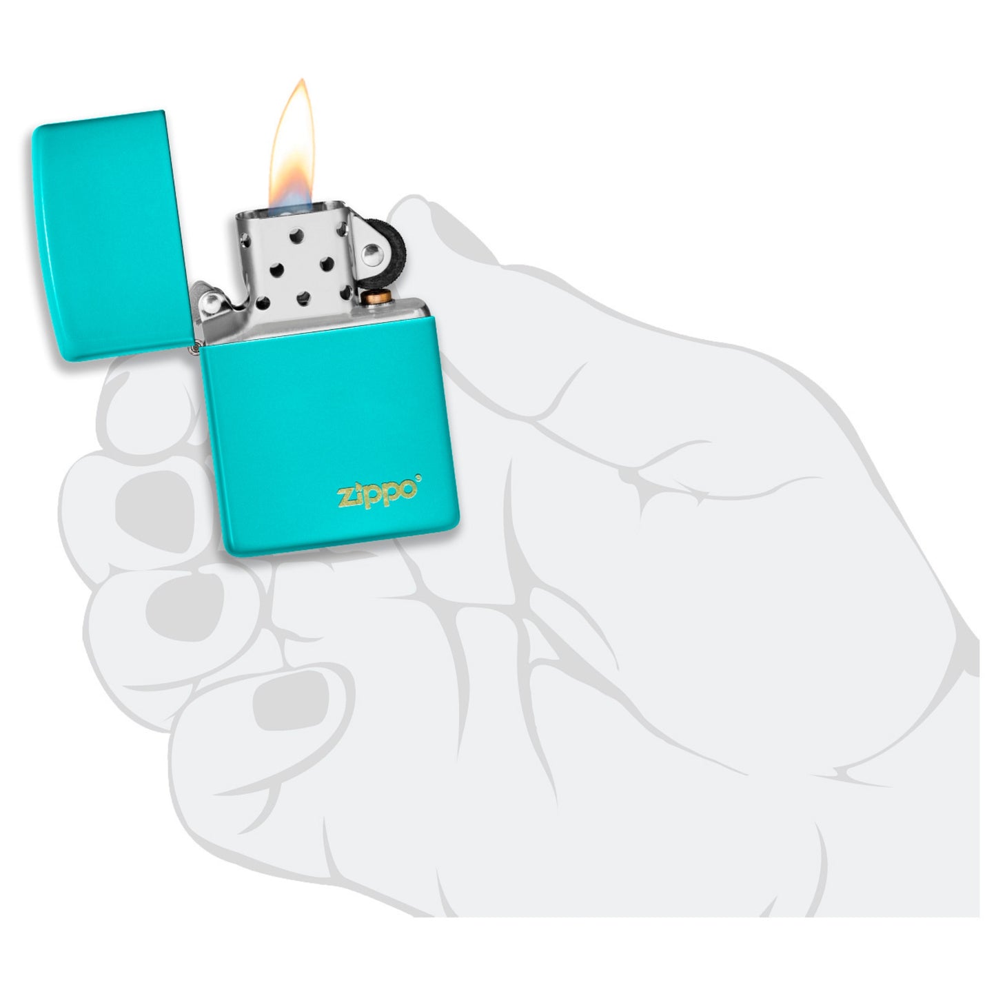 Encendedor Zippo 49454ZL Classic Flat Turquoise Zippo Logo