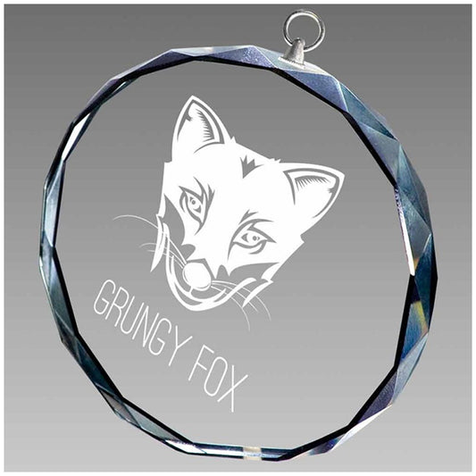 Medalla de Cristal FM70 Grabado Láser Personalizado