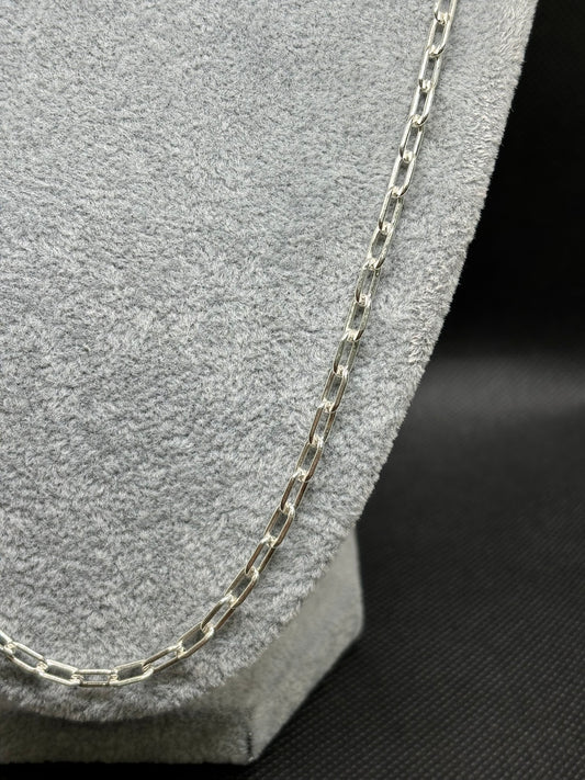 Cadena de Plata Eslabón Forzado 60 cm