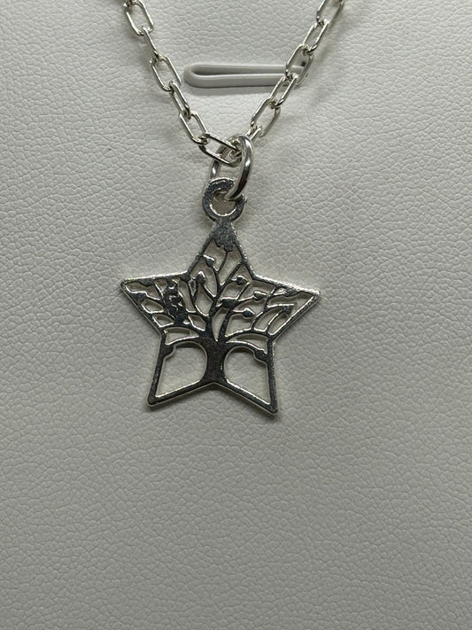 Colgante Árbol de la Vida Estrella en Plata