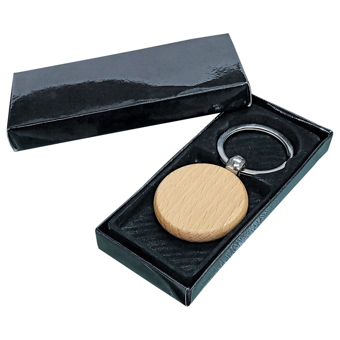 Llavero de Madera Bamboo Circular Grabado Personalizado