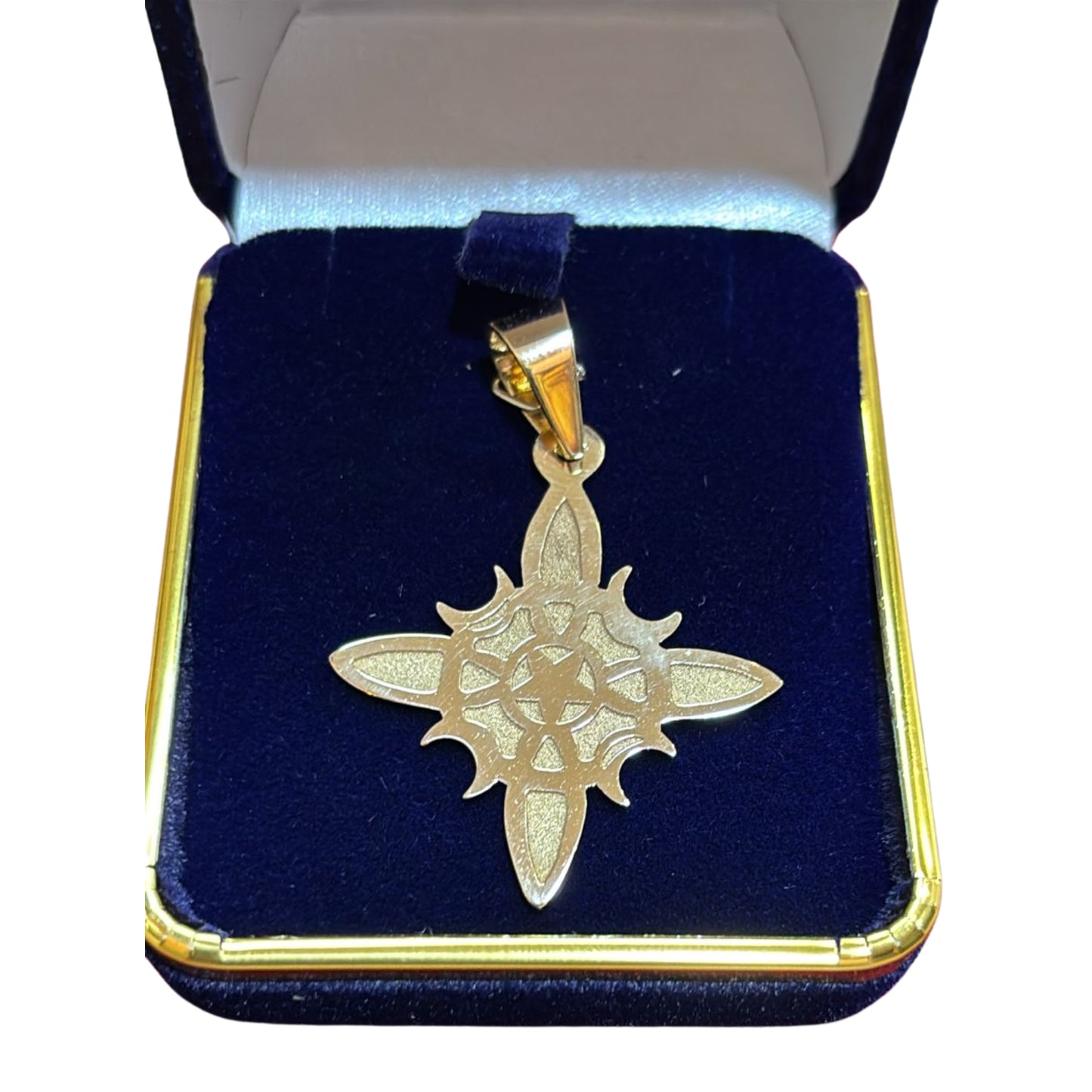 Colgante Nudo de Brujas Luna y Estrella en Oro 18K - 30 mm