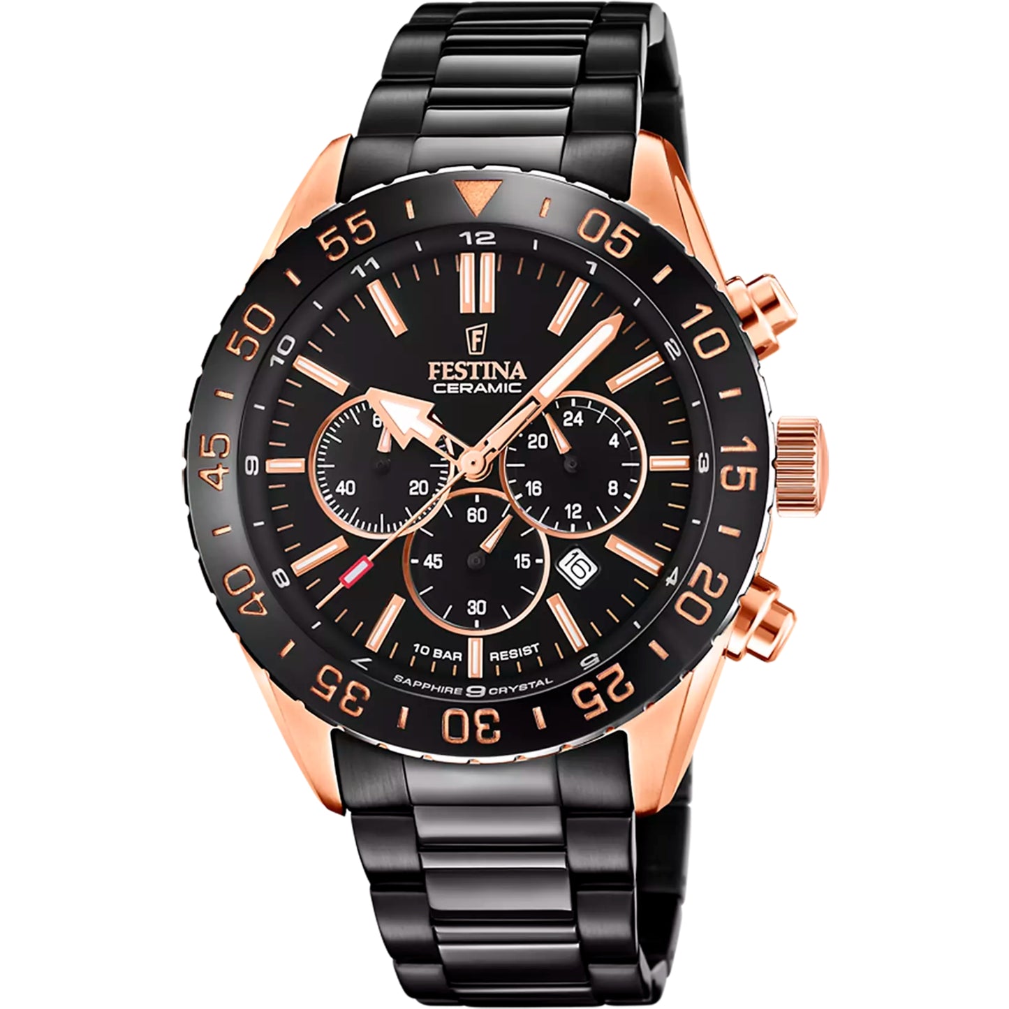 Reloj Festina Hombre F20578/1 Ceramic Negro Dorado