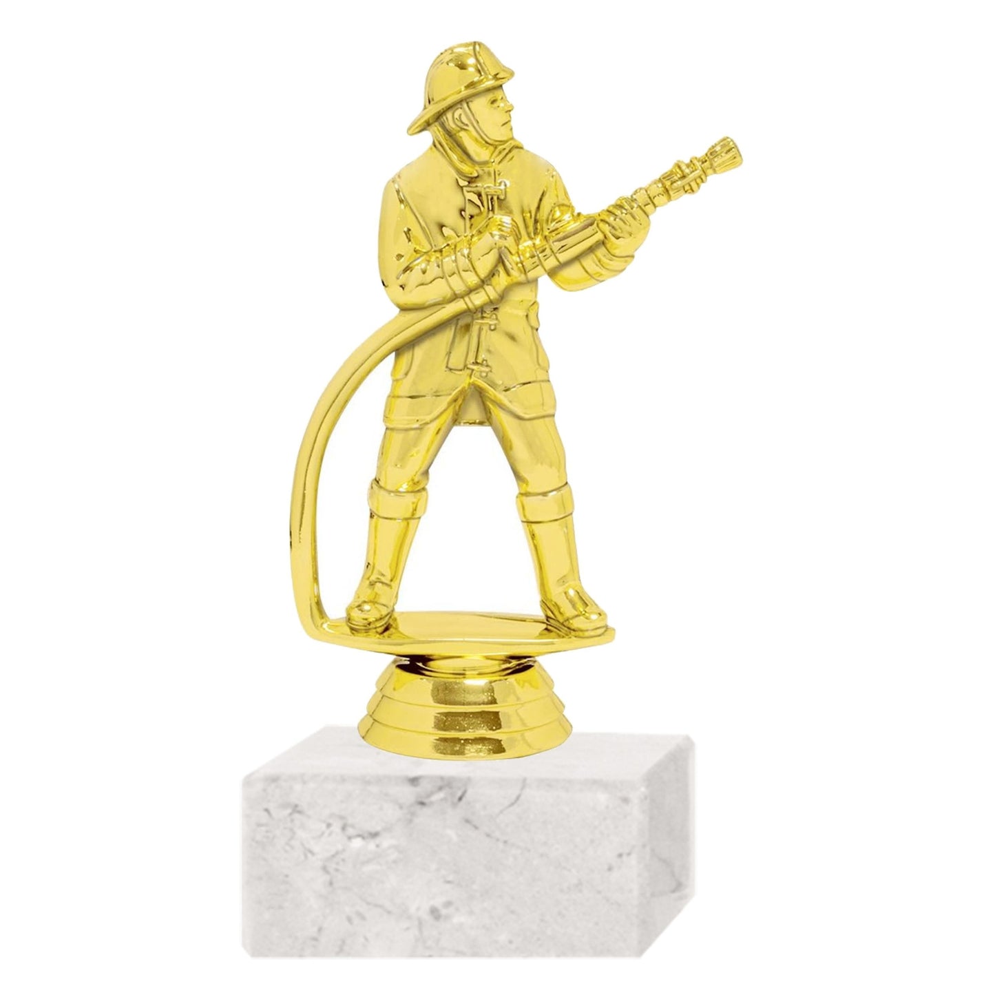 Trofeo Plástico Bombero con Manguera Placa Personalizable