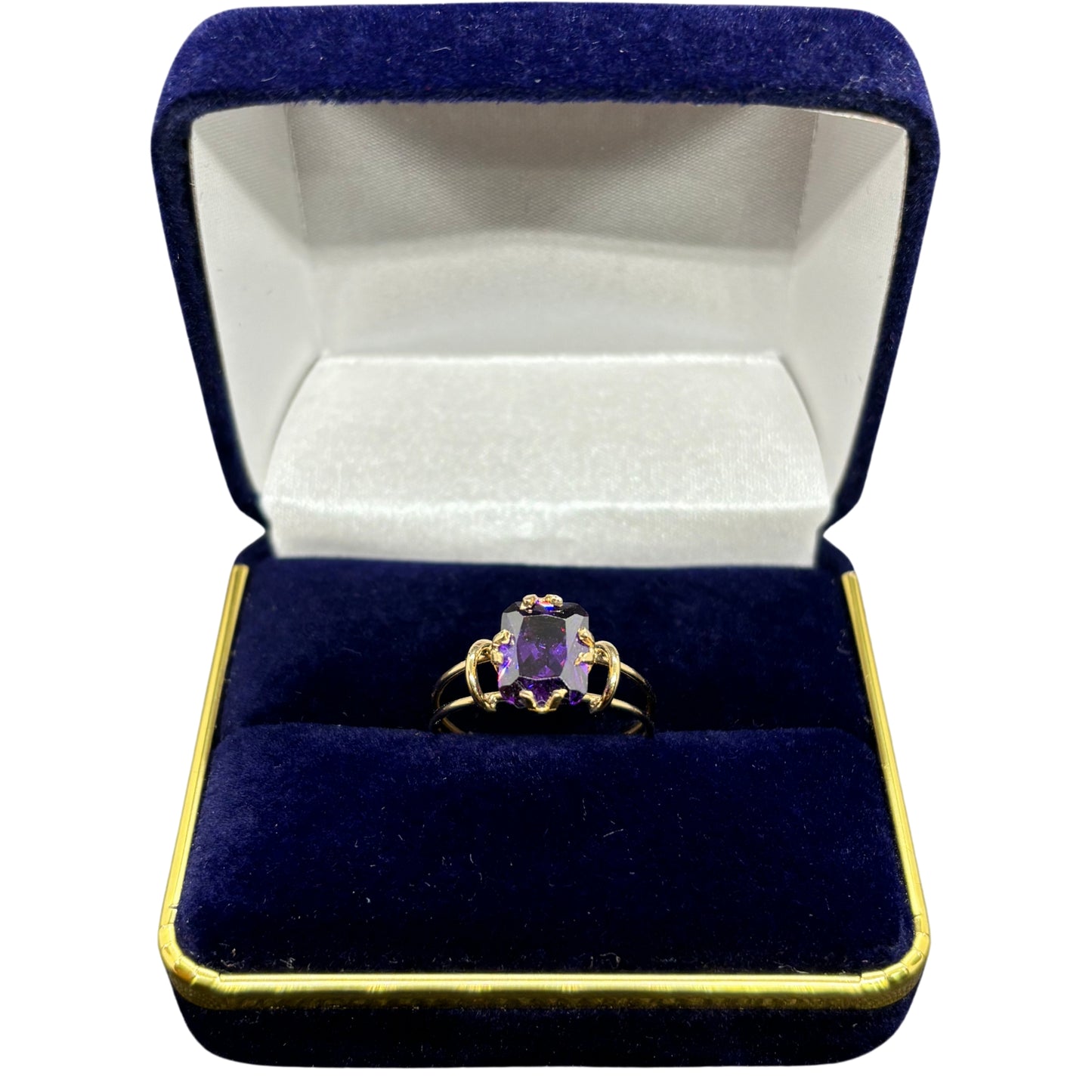 Anillo de Oro 18K Mujer Piedra Morada
