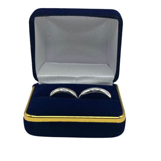 Par de Argollas de Compromiso Personalizable en Plata 925
