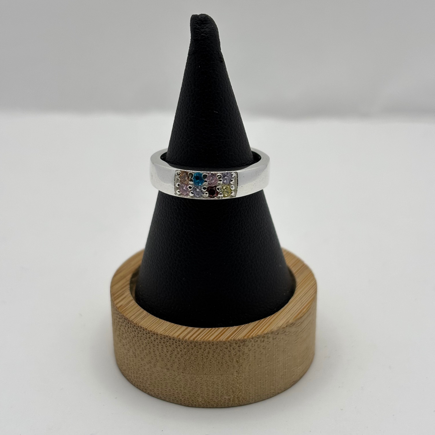 Anillo de Plata 925 Mujer Circones de Colores (Talla 14)