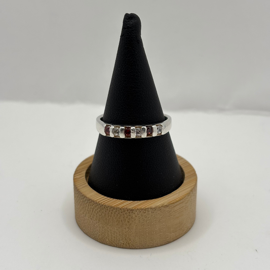 Anillo de Plata 925 Mujer Circones Naranjos y Blancos (Talla 22)