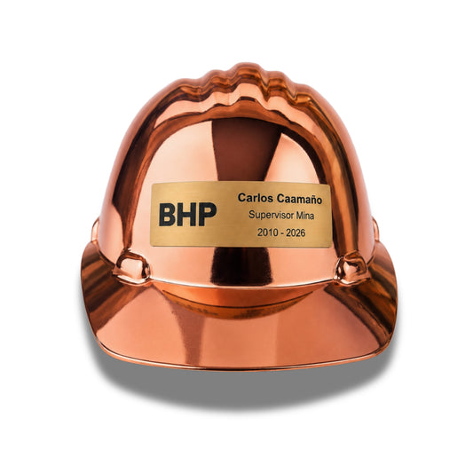 Casco Minero Encobrizado Personalizado con Placa Grabada