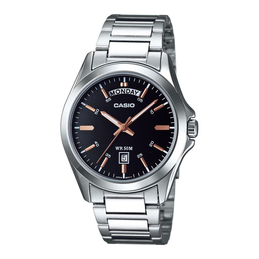 Reloj Casio Hombre MTP-1370D-1A2 Análogo Esfera Negra