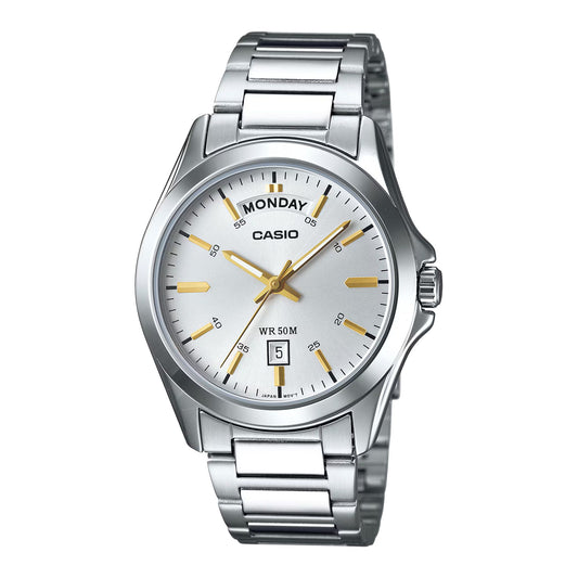 Reloj Casio Hombre MTP-1370D-7A2 Análogo Esfera Plateada