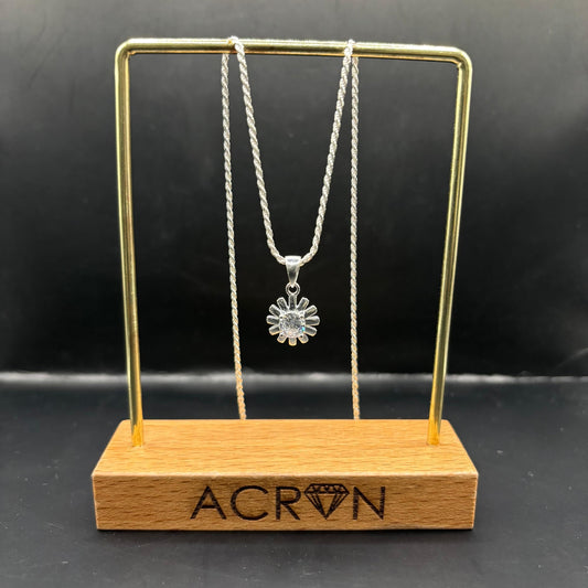 Colgante Flor con Circón en Plata 925
