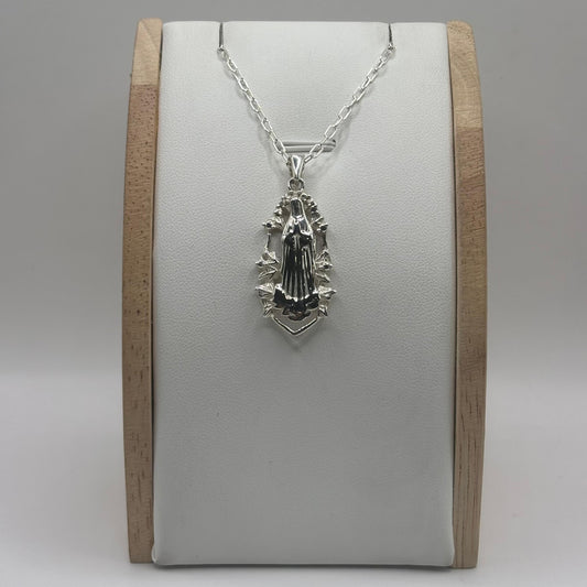 Colgante de la Virgen María en Plata 925