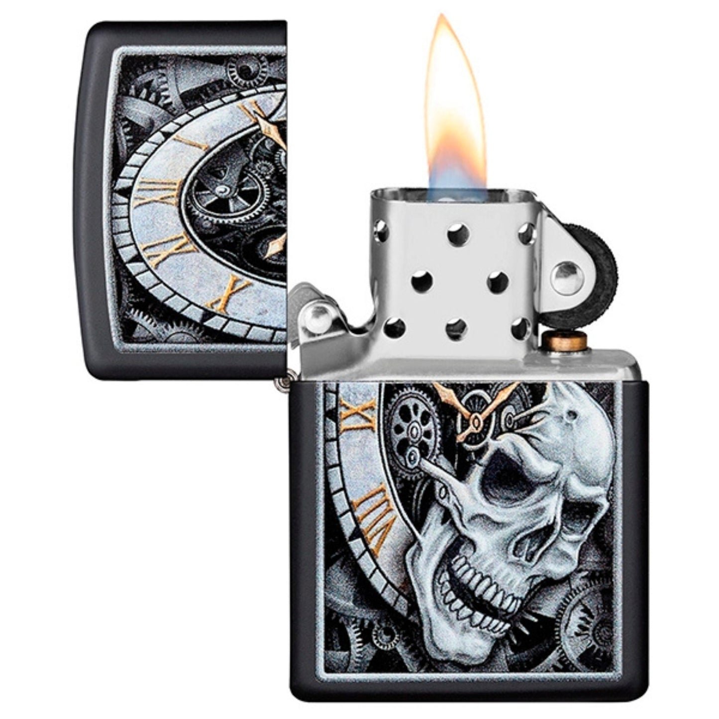 Encendedor Zippo 29854 Skull Clock Design