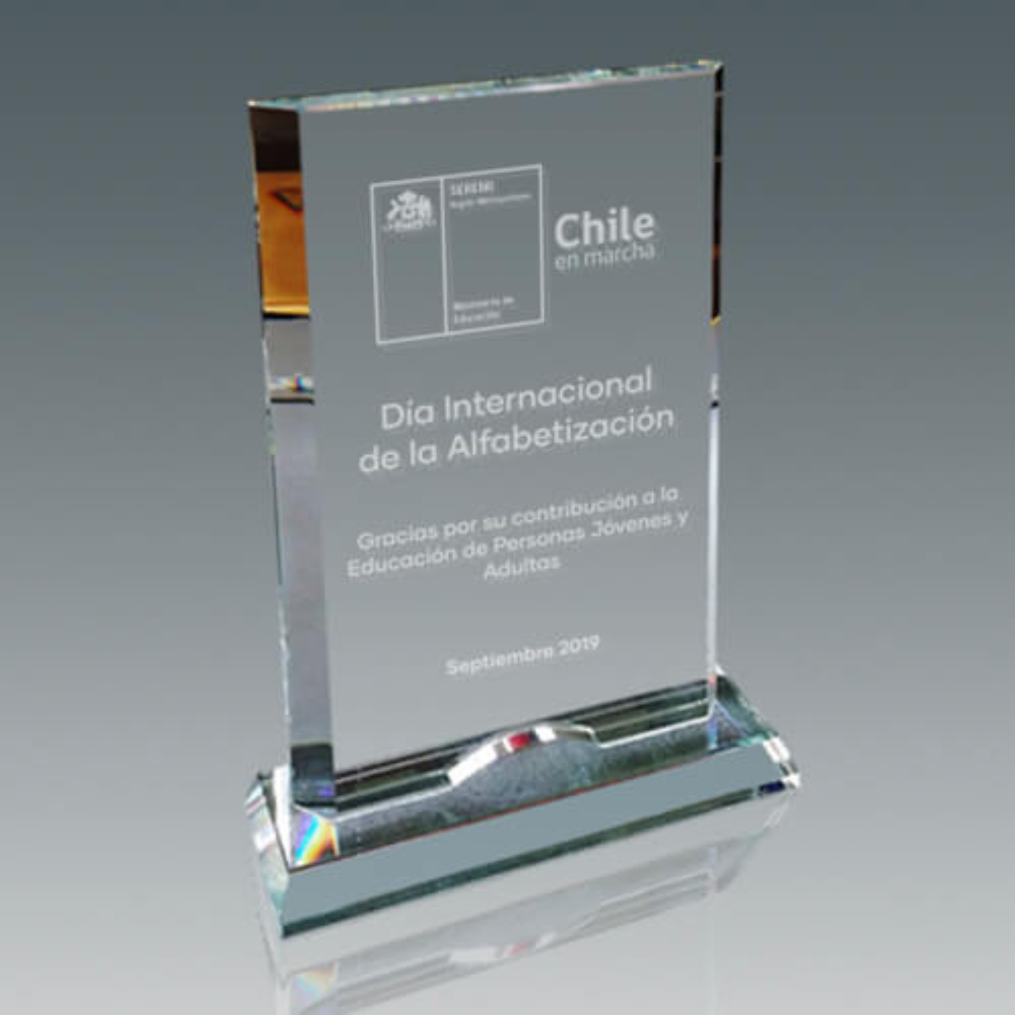 Galvano de Cristal Rectangular LSA 066 Grabado Láser Personalizado