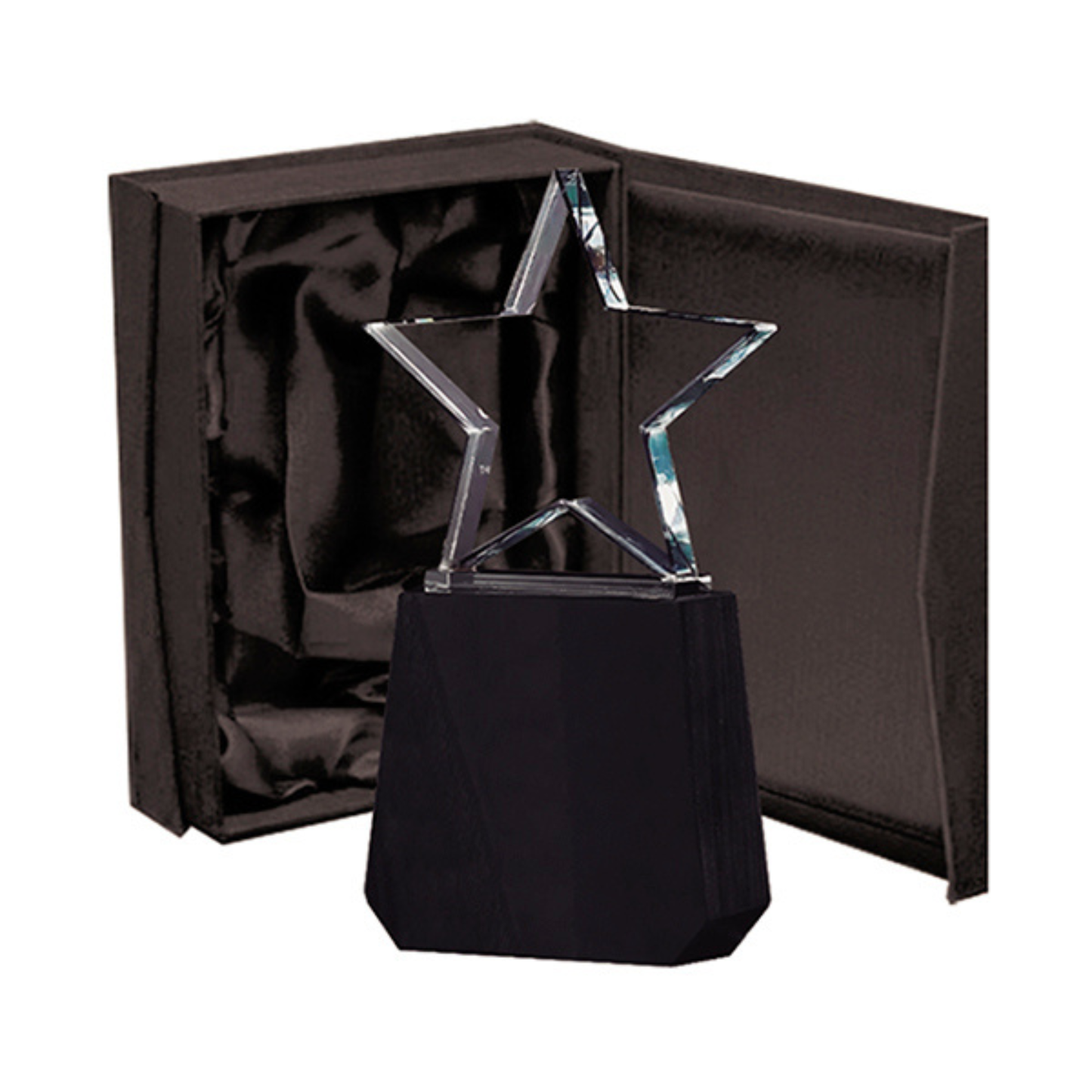 Galvano de Cristal Estrella BLAS 27 con Base de Madera