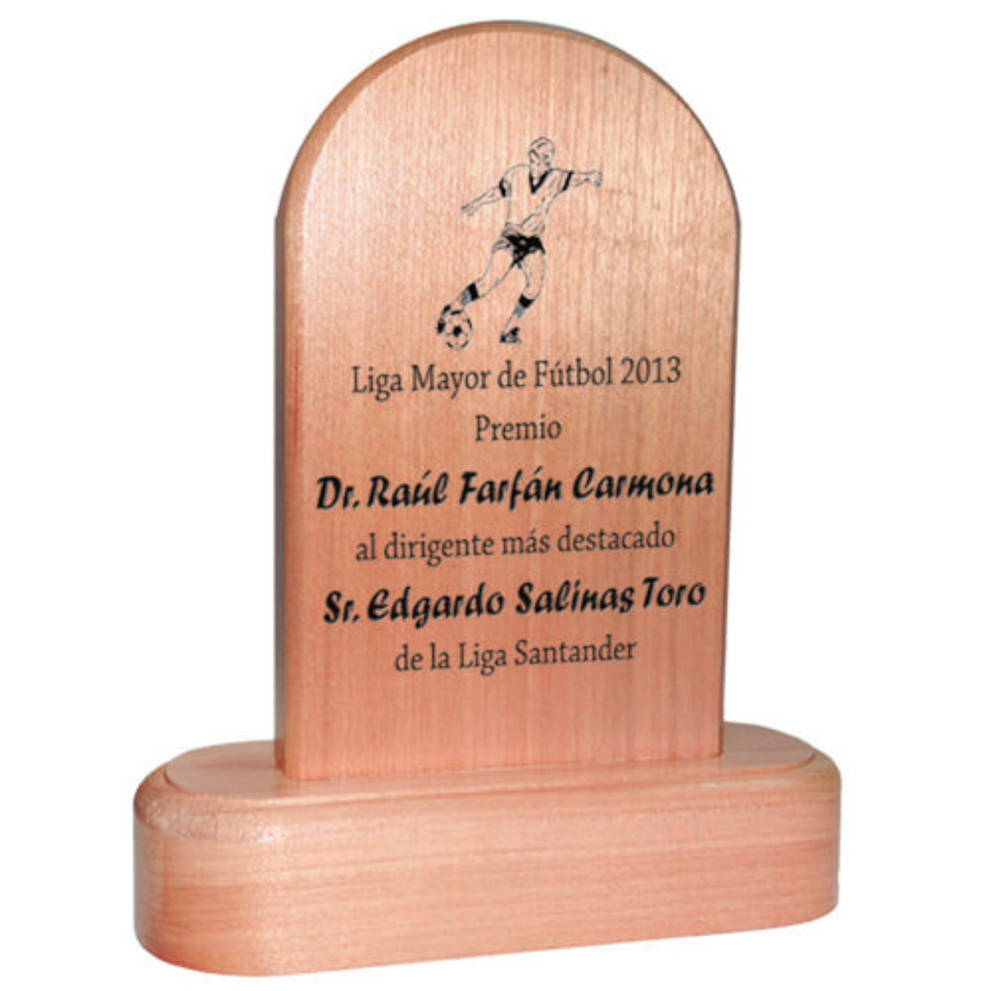 Galvano Medio Punto Madera Raulí Grabado Láser Personalizado