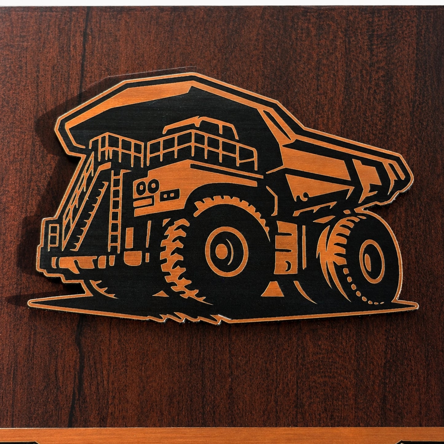Galvano Minero Personalizado en Madera Nogal con Acrílico Cobre