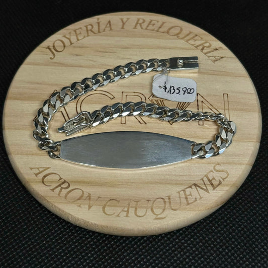 Pulsera de Plata Piocha Cubana 20 cm