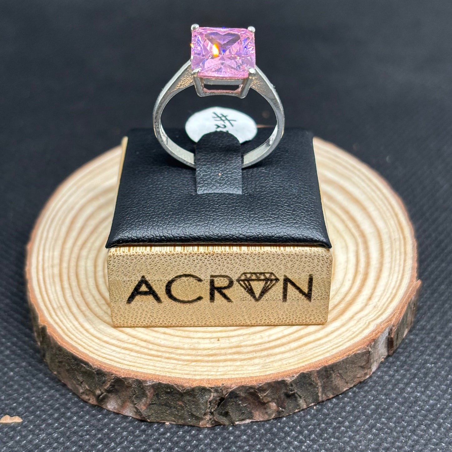 Anillo de Plata Circón Rosado Mujer