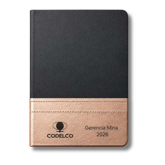 Libreta Minera Bicolor Cobre y Negro Personalizada