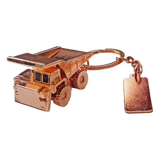 Llavero Camión Minero CAEX Encobrizado Grabado Personalizado