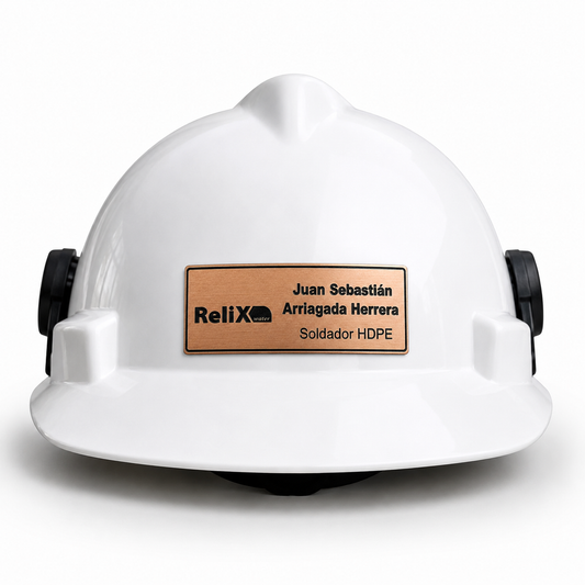 Placa Personalizada para Casco de Seguridad Autoadhesiva | Cobre