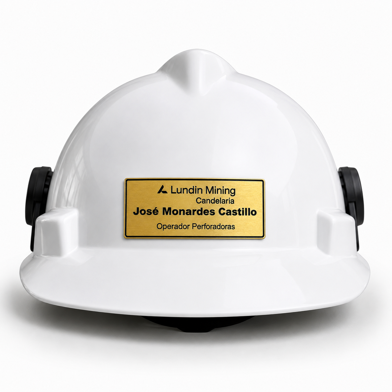 Placa Personalizada para Casco de Seguridad Autoadhesiva | Dorada