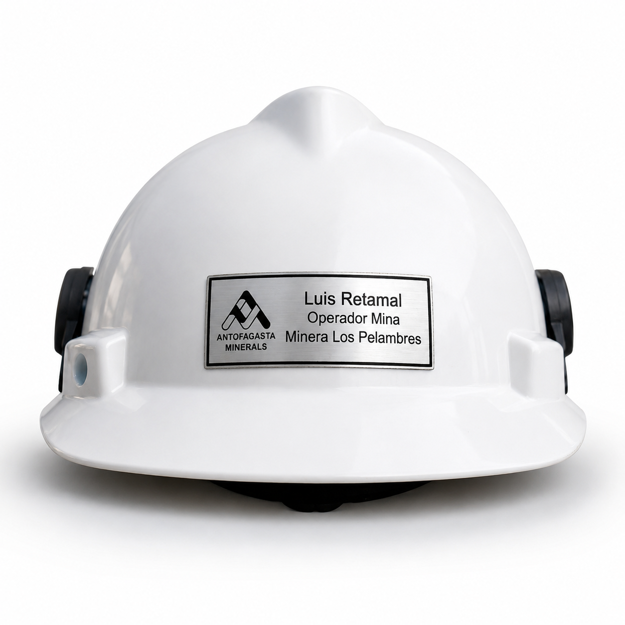 Placa Personalizada para Casco de Seguridad Autoadhesiva | Plateada