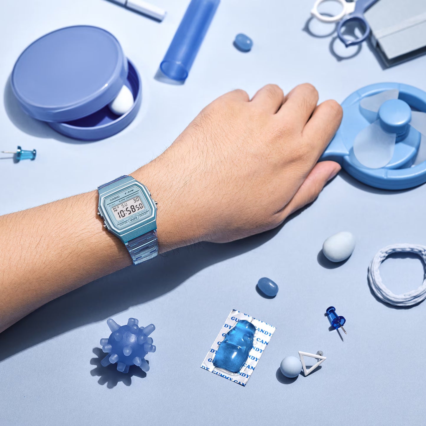 Reloj Casio Unisex F-91WS-2 Digital Celeste